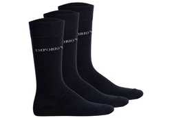 Emporio Armani Herren Socken 3er Pack CASUAL COTTON Schwarz
