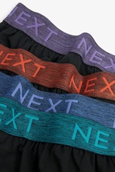 Next Loose-Fit Boxershorts aus Baumwolle (4-St) Dunkelblau/Schwarz/Orange