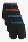 Next Loose-Fit Boxershorts aus Baumwolle (4-St) Dunkelblau/Schwarz/Orange Next Loose-Fit Boxershorts aus Baumwolle (4-St) Dunkelblau/Schwarz/Orange