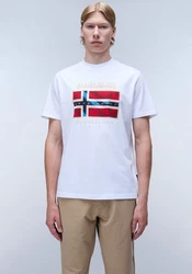 Napapijri T-Shirt DOREES Creme/Weiß/Dunkelblau/Rot