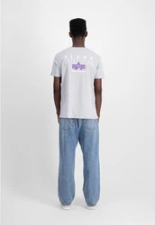 Alpha Industries T-Shirt Puff Print Logo Grau/Weiß/Dunkelblau/Hellgrau