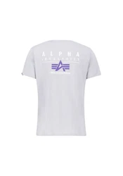 Alpha Industries T-Shirt Puff Print Logo Grau/Weiß/Dunkelblau/Hellgrau