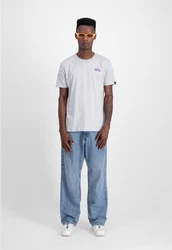 Alpha Industries T-Shirt Puff Print Logo Grau/Weiß/Dunkelblau/Hellgrau