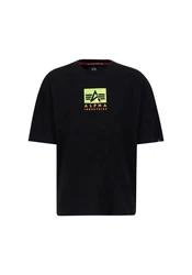 Alpha Industries T-Shirt Satin Logo T Dunkelblau/Schwarz/Grau