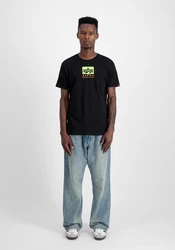 Alpha Industries T-Shirt Satin Logo T Dunkelblau/Schwarz/Grau