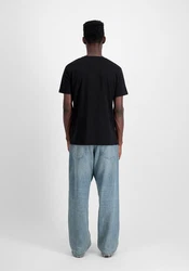 Alpha Industries T-Shirt Satin Logo T Dunkelblau/Schwarz/Grau