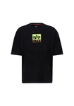 Alpha Industries T-Shirt Satin Logo T Dunkelblau/Schwarz/Grau
