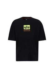 Alpha Industries T-Shirt Satin Logo T Dunkelblau/Schwarz/Grau
