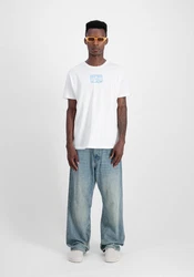 Alpha Industries T-Shirt Satin Logo T Weiß/Creme