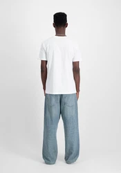 Alpha Industries T-Shirt Satin Logo T Weiß/Creme