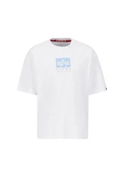 Alpha Industries T-Shirt Satin Logo T Weiß/Creme