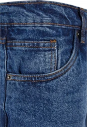 URBAN CLASSICS Herren Heavy Ounce Straight Fit Zipped Jeans Blau/Dunkelblau/Hellblau