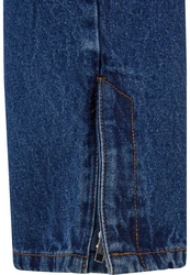 URBAN CLASSICS Herren Heavy Ounce Straight Fit Zipped Jeans Blau/Dunkelblau/Hellblau