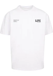 Merchcode T-Shirt Life Heavy Oversized Tee Weiß/Braun/Grau
