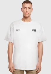 Merchcode T-Shirt Life Heavy Oversized Tee Weiß/Braun/Grau