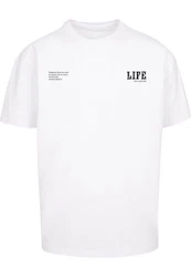 Merchcode T-Shirt Life Heavy Oversized Tee Weiß/Braun/Grau