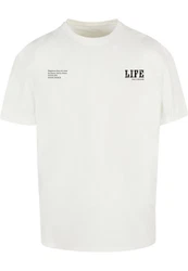 Merchcode T-Shirt Life Heavy Oversized Tee Weiß/Khaki/Grau