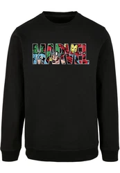 ABSOLUTE CULT Rundhalspullover Marvel Logo Character Infill Crewneck (1-tlg) Schwarz/Rot