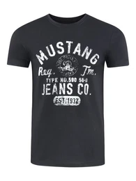 T-Shirt Herren Printshirt Basic Print Regular Tee (1-tlg) Kurzarm Tee Shirt mit Rundhalsausschnitt aus 100% Baumwolle