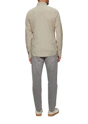 s.Oliver Langarmhemd Slim Fit Khaki/Beige