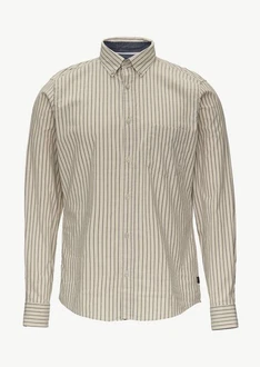 s.Oliver Langarmhemd Slim Fit Khaki/Beige