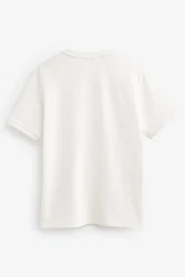 Next T-Shirt Strukturiertes T-Shirt Weiß/Khaki/Beige/Creme/Grau