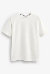 Next T-Shirt Strukturiertes T-Shirt Weiß/Khaki/Beige/Creme/Grau