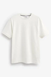 Next T-Shirt Strukturiertes T-Shirt Weiß/Khaki/Beige/Creme/Grau