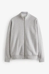 Sweatjacke Jersey-Reiverschlussjacke mit Trichterkragen (1-tlg)