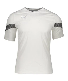PUMA T-Shirt teamFINAL Trainingsshirt kurzarm Weiß/Grau/Silber