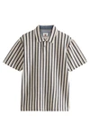 Next Poloshirt mit vertikalen Streifen Dunkelblau/Beige/Braun/Weiß