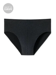 Schiesser Slip Mini Basic Unterwäsche Schwarz/Hellblau