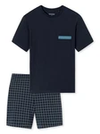 Schiesser Shorty Comfort Nightwear Dunkelblau/Grau