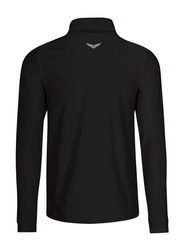 Trigema Sweatshirt Langärmeliges Sportshirt mit Reißverschluss Schwarz
