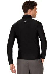Trigema Sweatshirt Langärmeliges Sportshirt mit Reißverschluss Schwarz