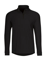 Trigema Sweatshirt Langärmeliges Sportshirt mit Reißverschluss Schwarz