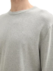 TOM TAILOR Strickpullover Basic Crewneck Knit Grau/Hellgrau