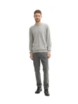 TOM TAILOR Strickpullover Basic Crewneck Knit Grau/Hellgrau