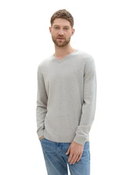 TOM TAILOR Pullover Grau/Khaki/Hellblau