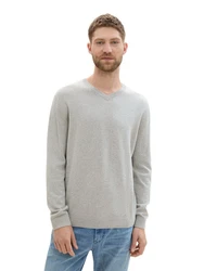 TOM TAILOR Pullover Grau/Khaki/Hellblau