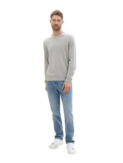 TOM TAILOR Pullover Grau/Khaki/Hellblau