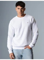 TRIGEMA Herren Sweatshirt Waffeloptik 619501 wei