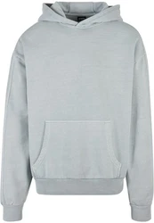 URBAN CLASSICS Kapuzensweatshirt Heavy Terry Garment Dye Hoody Grau/Blau/Hellgrau/Hellblau
