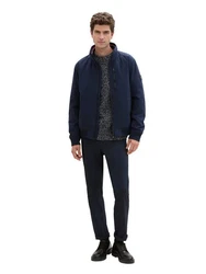 TOM TAILOR Jacke Blouson mit Reißverschluss Dunkelblau/Hellblau/Blau