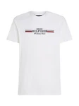 Tommy Hilfiger Rundhalsshirt HILFIGER CHEST STRIPE TEE Creme/Weiß