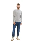 TOM TAILOR Strickpullover mit Rundhalsausschnitt Grau/Khaki/Beige
