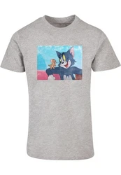 ABSOLUTE CULT Herren Tom and Jerry Still T-Shirt Silber