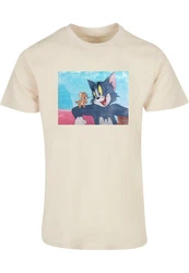 ABSOLUTE CULT Herren Tom and Jerry Still T-Shirt Creme/Beige