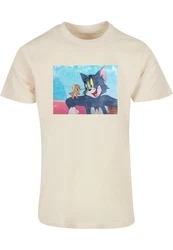 ABSOLUTE CULT Herren Tom and Jerry Still T-Shirt Creme/Beige