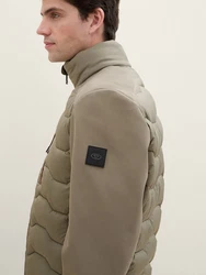 TOM TAILOR Outdoorjacke Hybrid Jacke mit Stehkragen khaki